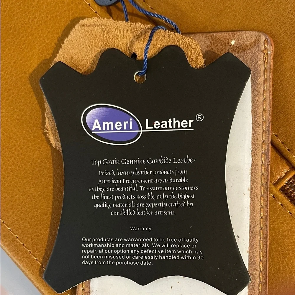 Ameri Leather Tan Leather Wine Travel Bag